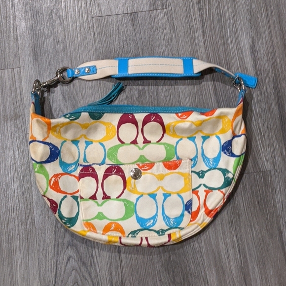 Authentic Coach Multi-Color C Hobo Handbag - Picture 1 of 6